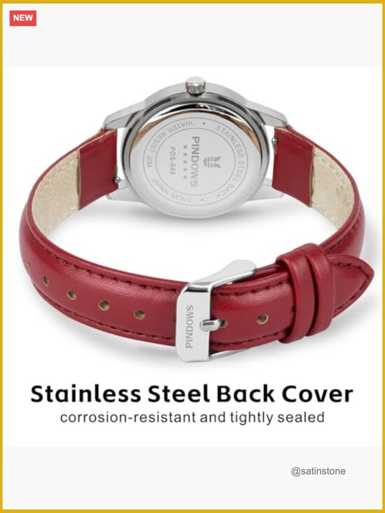 Slim Minimalist Analog Watch with Leather Strap main image 5